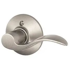 Satin Nickel Accent Right-Hand Dummy Lever Lockset 1