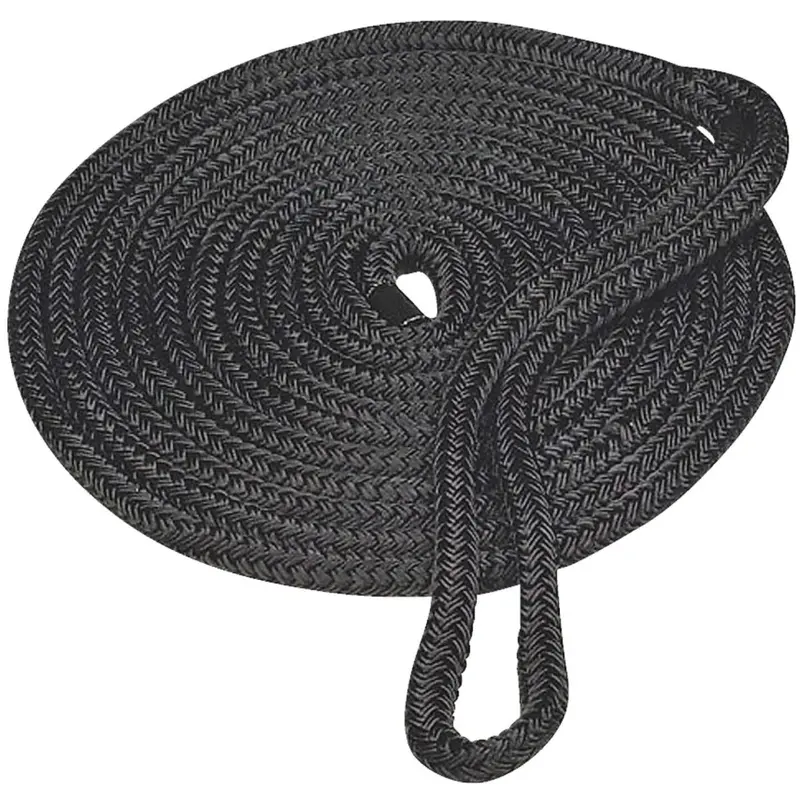 Seachoice 3/8 In. X 15 Ft. Black Double Braid Nylon Dock Line 1