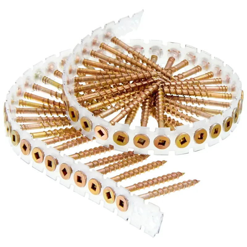 Senco #8 Square Yellow Zinc Wood Screws 1