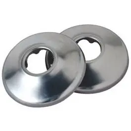 Shallow Pipe Cover, Chrome Finish Flange, For .375-In. Iron Pipe Or 5/8-In. Cooper Tube  2-Pk. 1