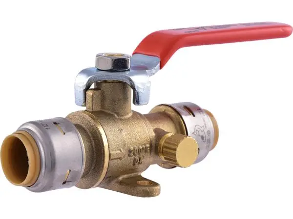 Sharkbite Max Brass Push Ball Valve With Drain And Mounting Tab 1