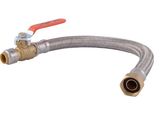 Sharkbite Max Brass Push Braided Water Heater Connector With Ball Valve 1