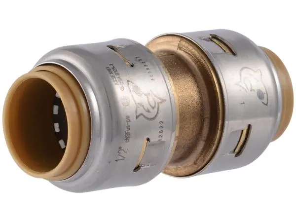 Sharkbite Max Brass Push Coupling 1/2 In. X 1/2 In. 1