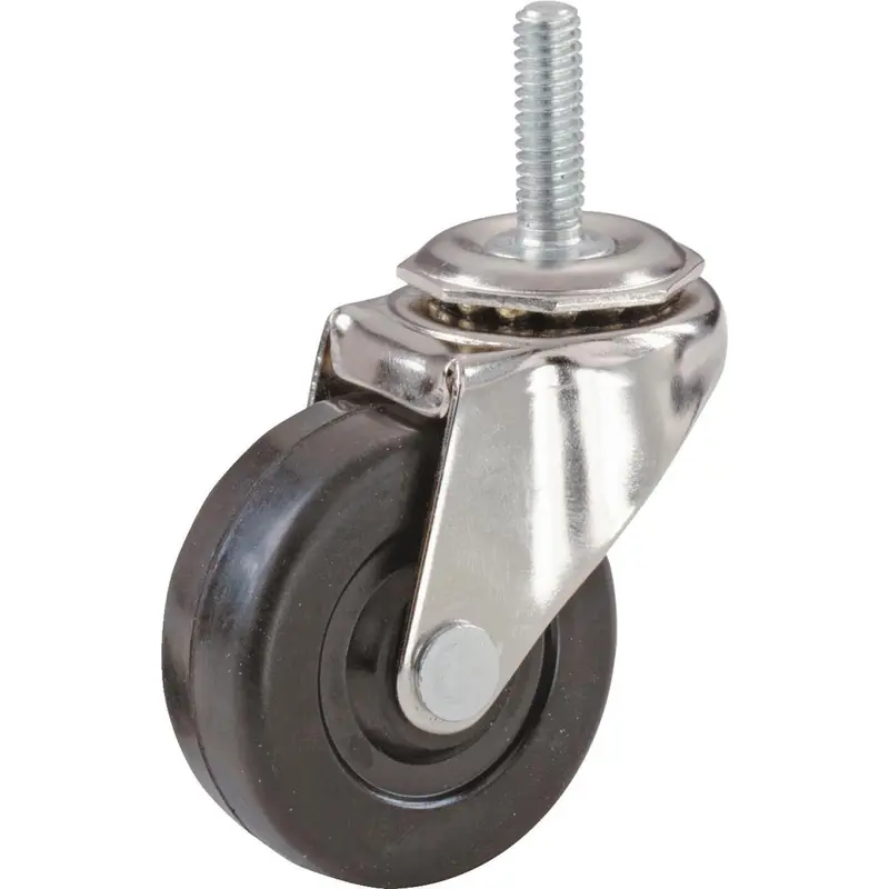 Shepherd 4 In. Rubber Swivel Caster With Threaded Stem 1