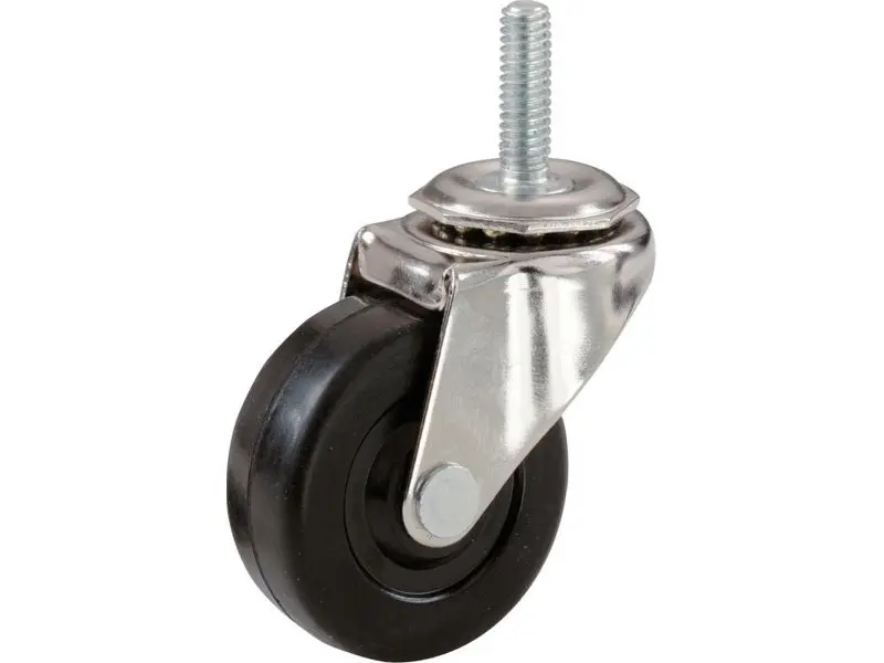 Shepherd Hardware 2-Inch Stem Caster, Soft Rubber Wheel, 3/8-Inch Stem Diamter, 80-Lb Load Capacity 1