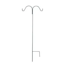 Shepherd's Hook, Double, Black Steel, 64-In. 1