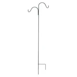Shepherd's Hook, Double Offset, Black Steel, 84-In. 1