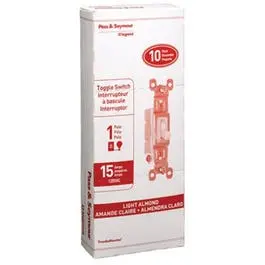 Single Pole Light Almond 15A 120V Grounding Switch 1