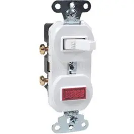 Single-Pole Switch/Pilot Light, 15-Amp, 125-Volt, White 1
