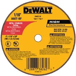 Small Diameter Cutoff Wheel, 4 X 1/16  X 3/8-In. 1