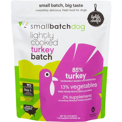 Smallbatch Dog Lightly Cooked Turkey Batch 1