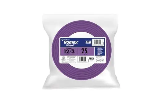 Southwire 12/3 Solid Romex Type Nm-B Wg Non-Metallic Wire Coil Purple 1