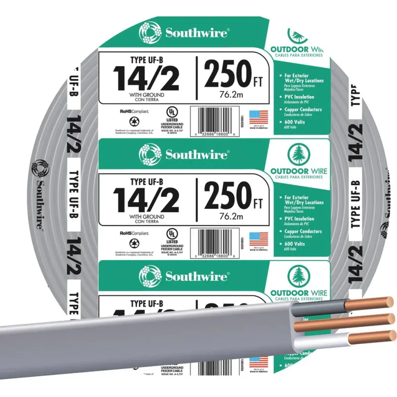 Southwire 250 Ft. 14 Awg 2-Conductor Ufw/G Wire 1