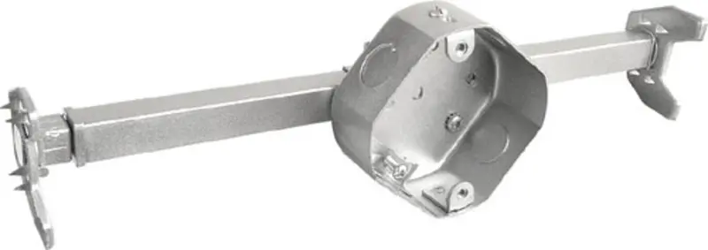 Southwire 4" Octagon Cut In Bar Hanger Ceiling Fan Box, 1-1/2" Deep - Drawn W/ Conduit Ko's 1