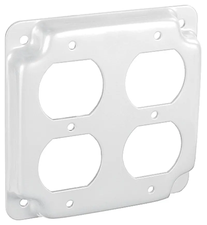 Southwire 4" Square Industrial Surface Cover, 1/2" Raised - (2) Duplex, Stainlesssteel 1