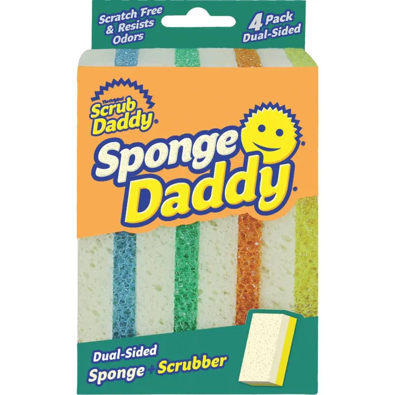 Sponge Daddy 4.5 In. X 2.7 In. Dual Sided Scrub Sponge (4-Count) 1