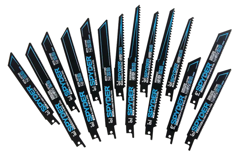 Spyder Black Series Bi-Metal 14Pc Bim Reciprocating Kit With Tool Tube 6" 18Tpi 1