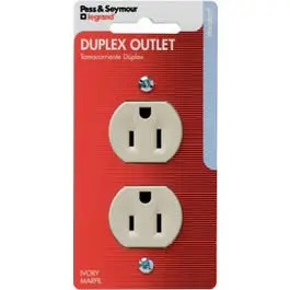 Standard Duplex Receptacle, 15-Amp, 125-Volt, Ivory 1