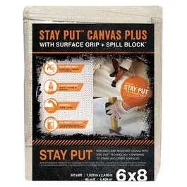 Stay Put Painters Canvas Plus, Surface Grip, Spill Block, 6 X 8-Ft. 1
