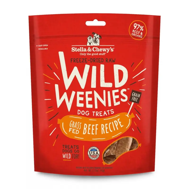 Stella & Chewy's Wild Weenies Grain Free Beef Recipe Freeze Dried Raw Dog Treats 1