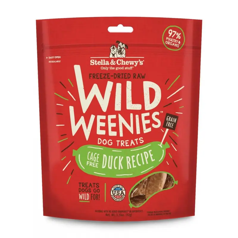 Stella & Chewy's Wild Weenies Grain Free Duck Recipe Freeze Dried Raw Dog Treats 1