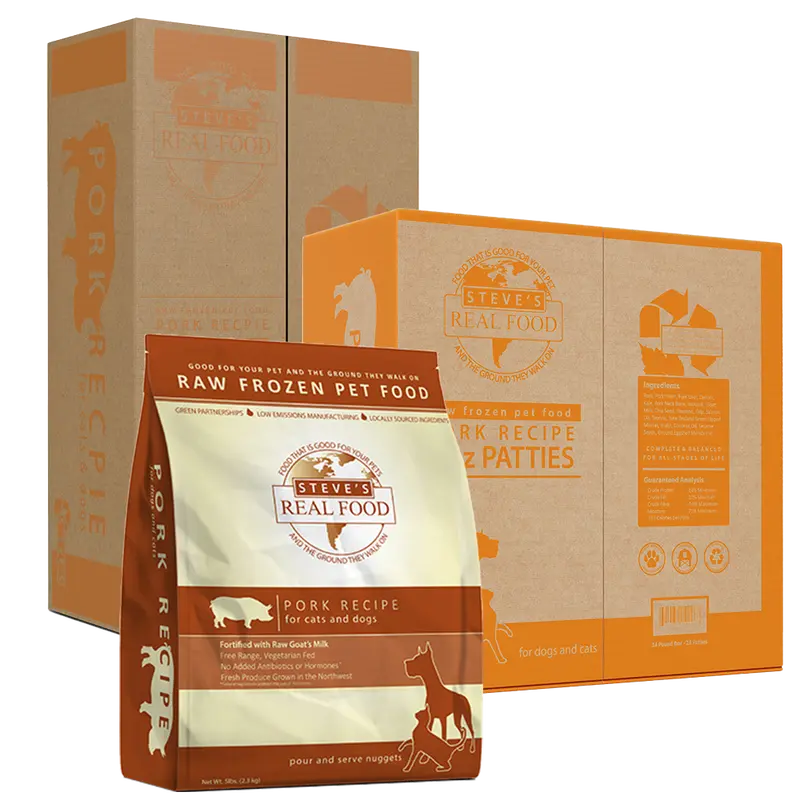 Steve's Real Food Frozen Raw Pork Diet For Dogs And Cats 1