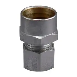 Straight Pipe Fitting, Chrome-Plated, 5/8 Od Sweat X 3/8-In. Od, 2-Pk. 1