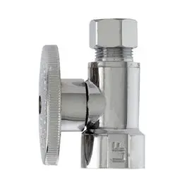 Straight Supply Stop Valve, Chrome, 1/2-In. Female Iron Pipe X 3/8-In. O.D. Compression 1