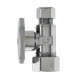 Straight Supply Stop Valve, Chrome, 5/8-In. O.D. Compression X 3/8-In. O.D. Compression 1