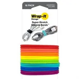 Super-Stretch Silicone Bands, Multi-Color, 16-Pk. 1