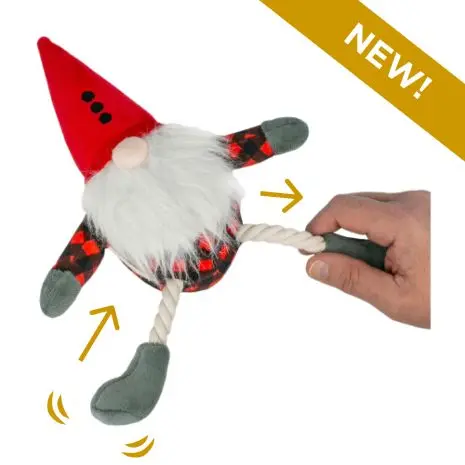 Tall Tails Gnome Pull-Through Rope Tug Dog Toy 1