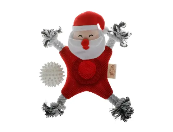 Territory 2-In-1 Mesh Santa Dog Toy 1
