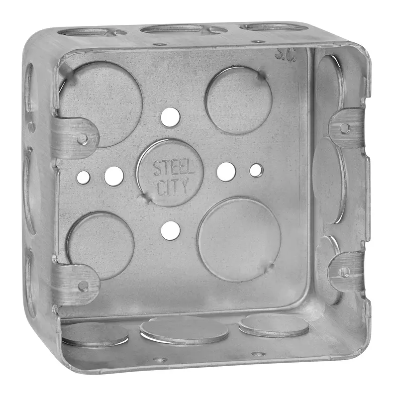 Thomas & Betts Gang Steel Square Box-4X4x2-1/8 1