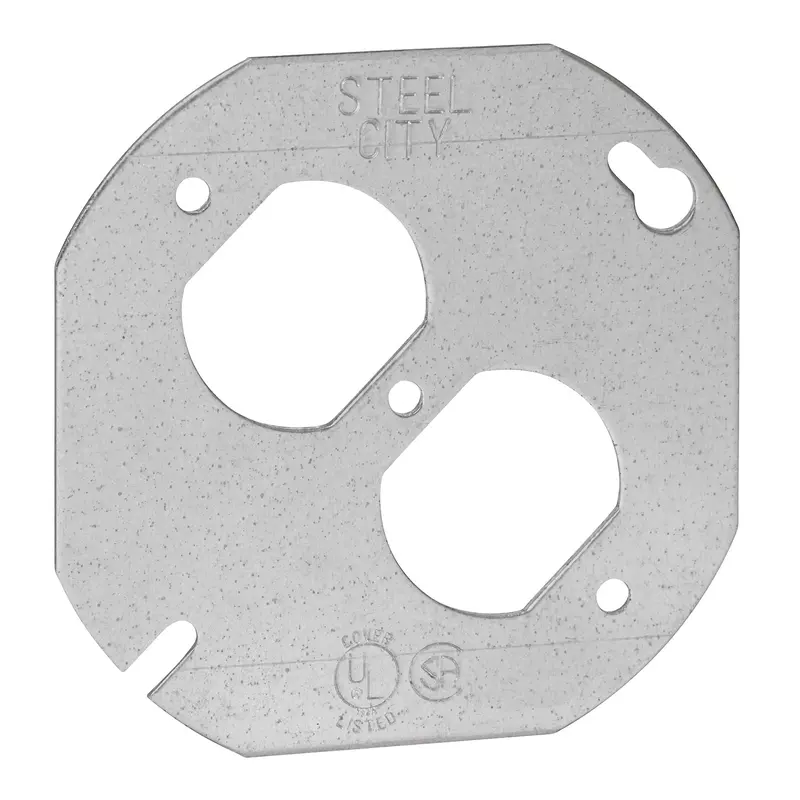 Thomas & Betts Steel City  4 In. Octagon Flat Box Cover For Duplex Receptacle 1