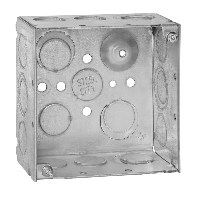 Thomas & Betts Steel City 4-Inch Square Box With Knockouts 1