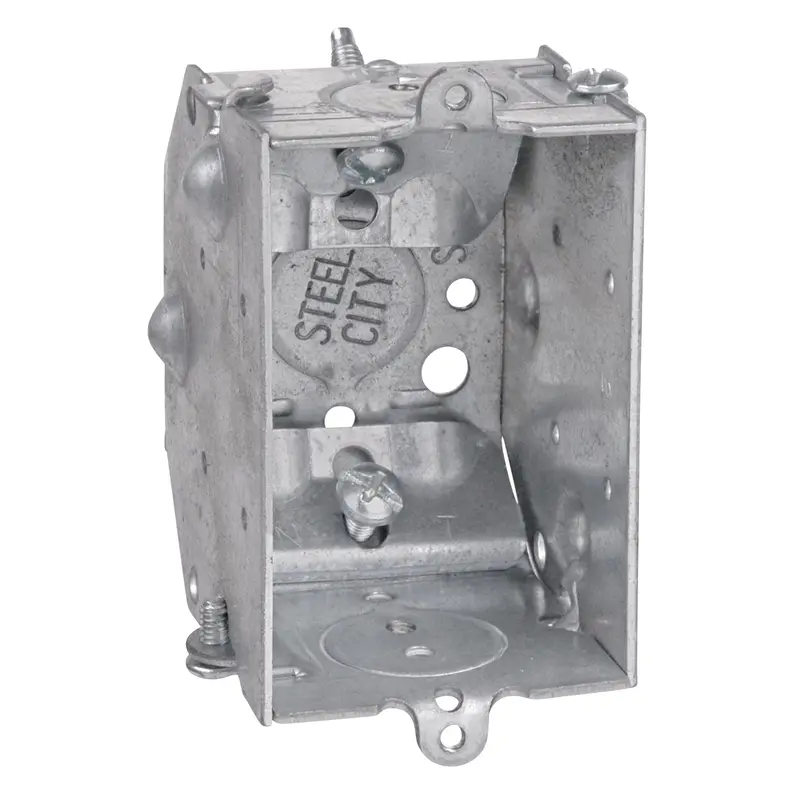 Thomas & Betts Steel City Gangable Switch Box With Beveled Non-Metallic Cable Clamps - 3 X 2 X 2.2 1