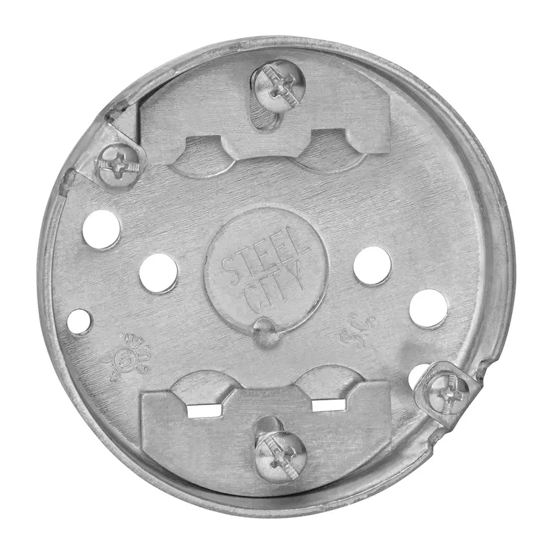Thomas & Betts Steel City Round Galvanized Steel 1 Gang Electrical Ceiling Box Silver 1