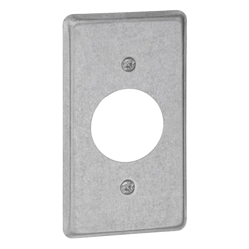 Thomas & Betts  Utility Box Cover, Single Receptacle, Hole Diameter 1-13/32 Inch 1