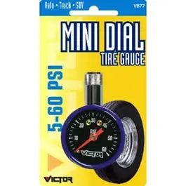 Tire Gauge, Mini Dial, 5-50 Psi, 1