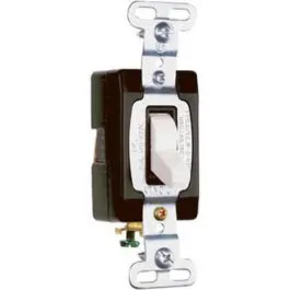 Toggle Switch, Sp, Grounding, White, 120/277-Volt, 20-Amp 1