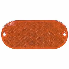 Trailer Reflector, Self-Adhesive, Amber Oval, 4-3/8 X 1-7/8-In. 1