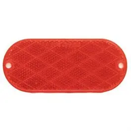 Trailer Reflector, Self Adhesive, Red Oval, 4-3/8 X 1-7/8-In. 1