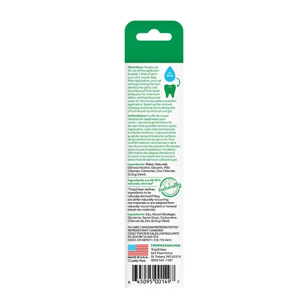 Tropiclean Fresh Breath No Brushing Clean Teeth Dental & Oral Care Gel For Cats 2
