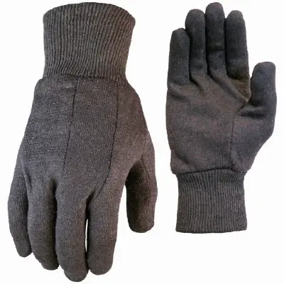 True Grip Jersey Gloves, Brown Cotton, Men’S 1