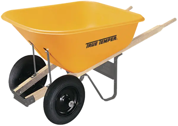 True Temper 8 Cubic Foot Poly Wheelbarrow With Dual Wheels 1