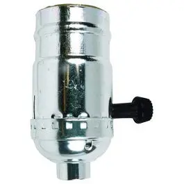 Turn Knob Lamp Socket, 3-Way, Medium Base, 250-Watt, 250-Volt, Nickel 1