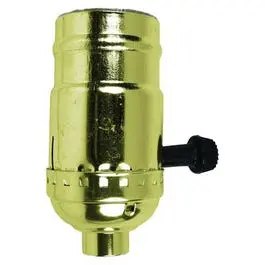 Turn Knob Lamp Socket, On/Off, Brass, 250-Watt, 250-Volt 1