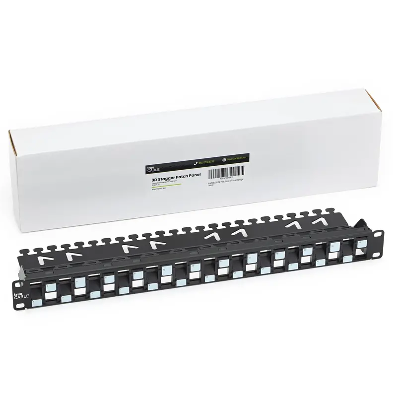 Unshielded Patch Panel, 24 Port, 1U, Staggered Blank Modular 1