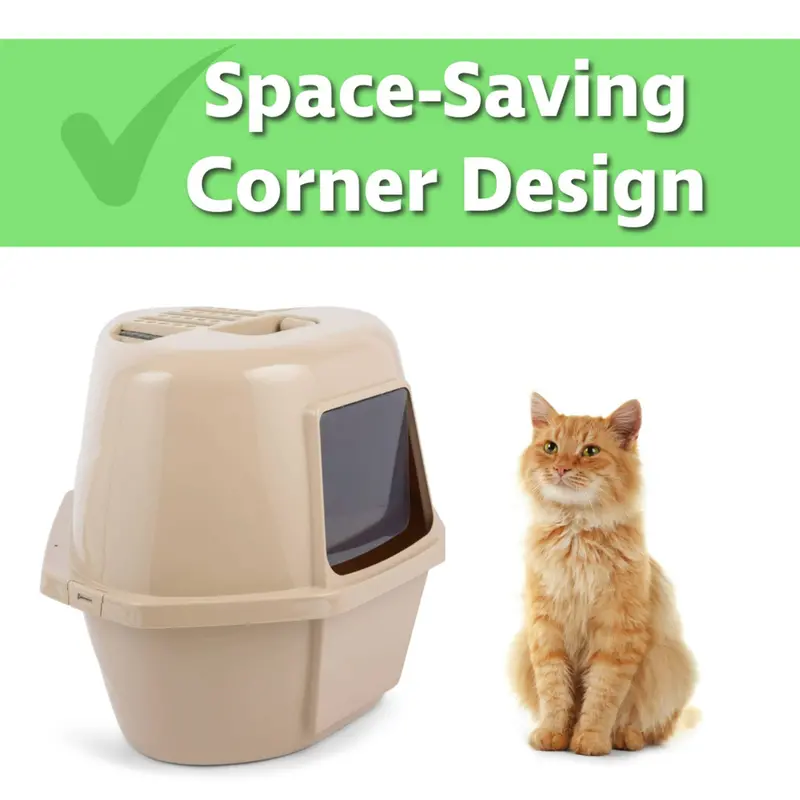Van Ness Corner Enclosed Cat Litter Box With Zeolite Air Filter 2
