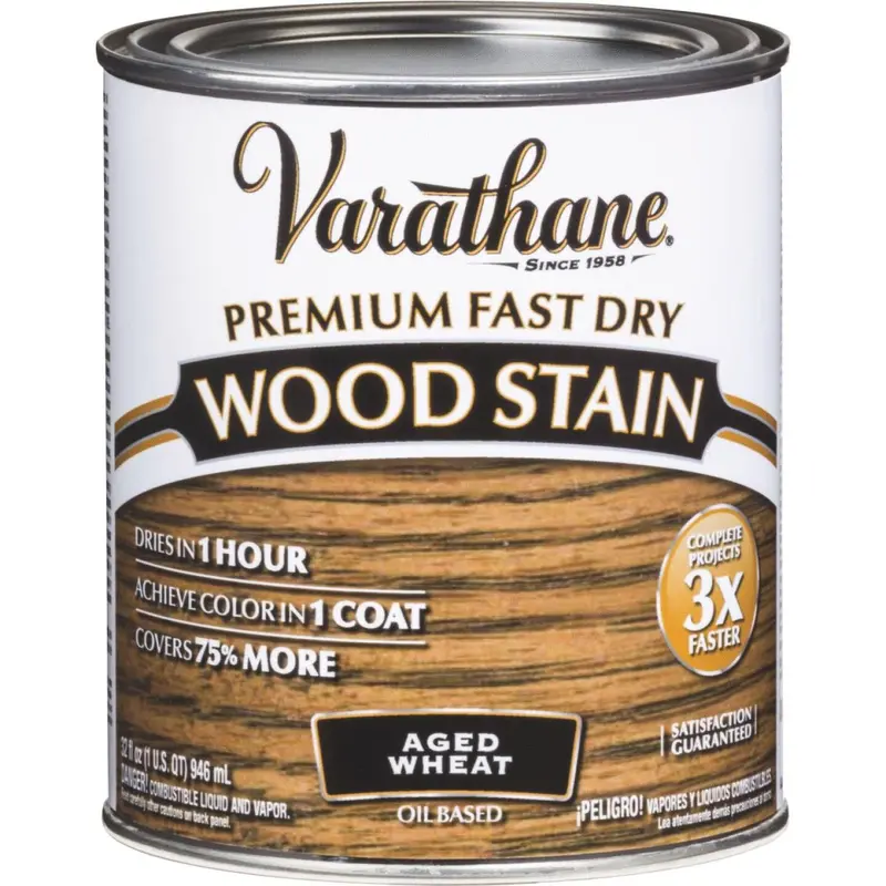 Varathane Fast Dry Aged Wheat Urethane Modified Alkyd Interior Wood Stain, 1 Qt. 1